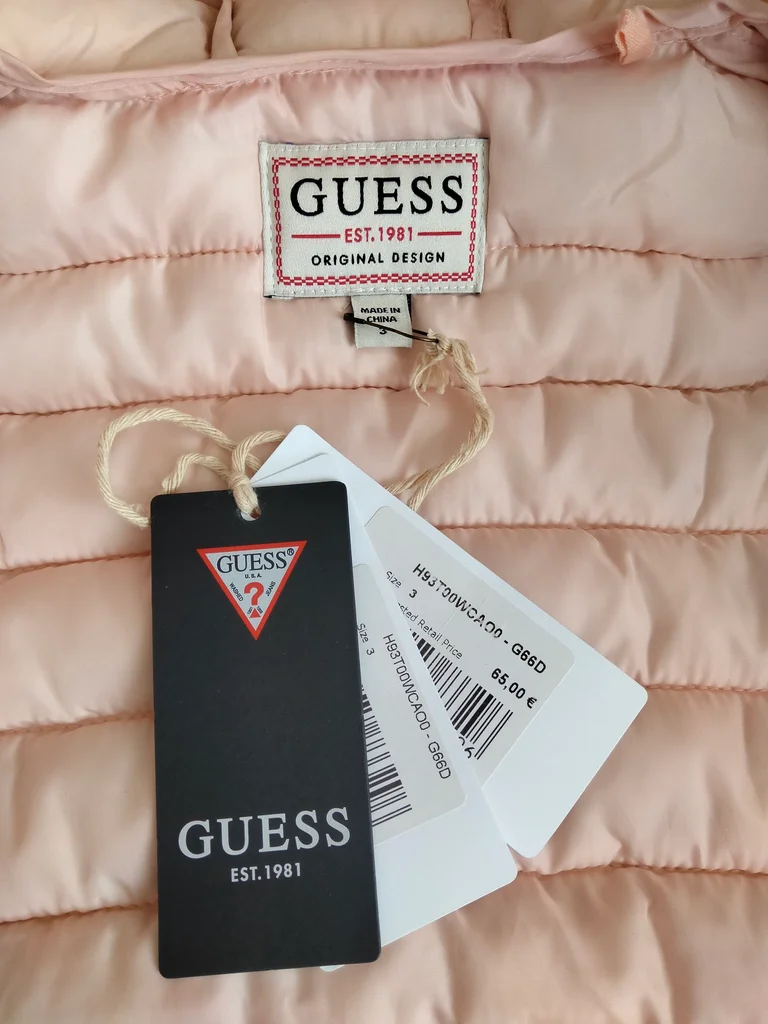 💗 Chaqueta ligera acolchada rosa pálido – 3 años – Guess – Nueva con etiqueta – photo 3